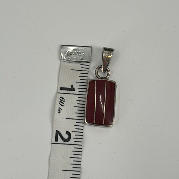 Vintage Red jasper sterling silver pendant - Picture 4 of 4